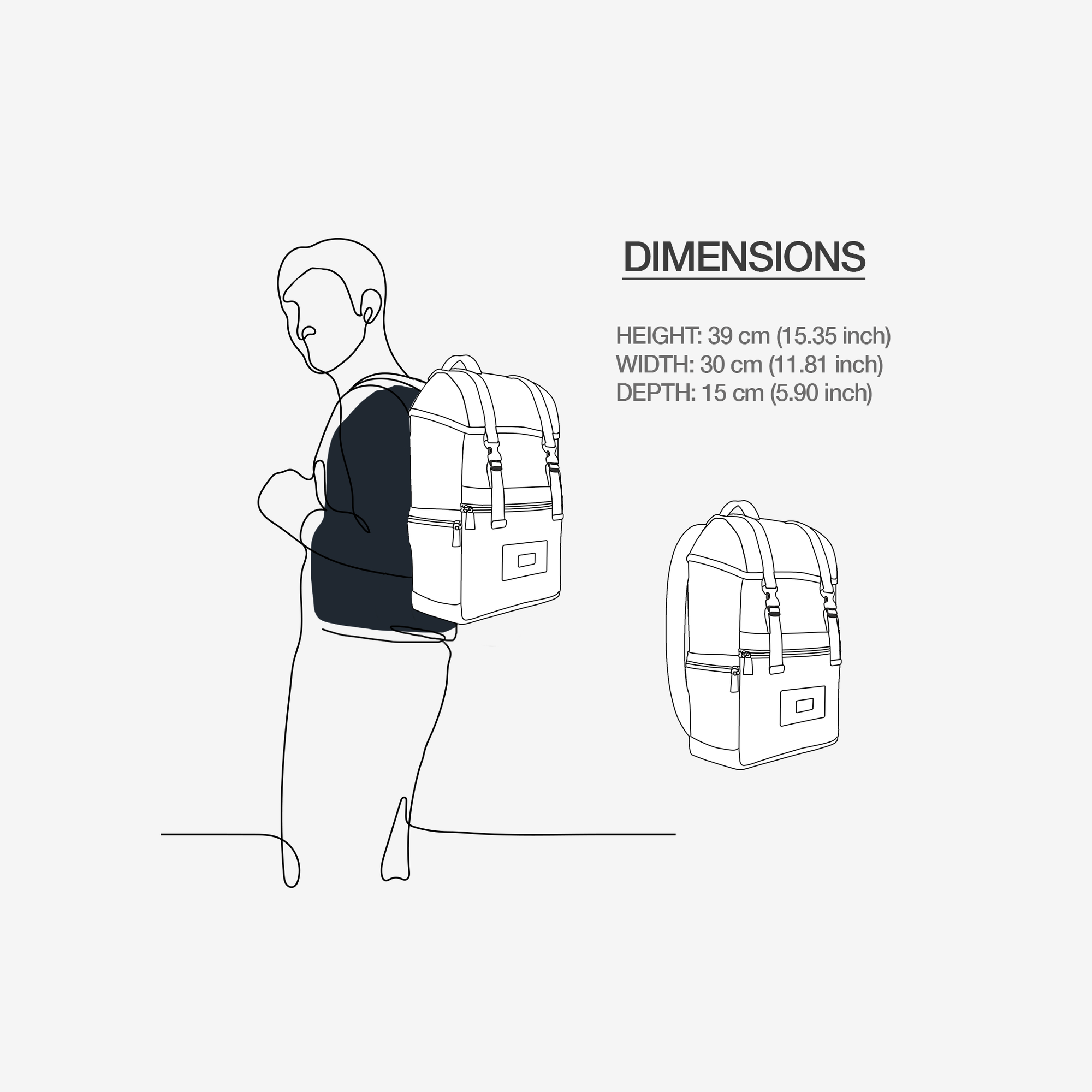 CONTEMPORARY TRAVEL LUXE BACKPACK Black & Silver